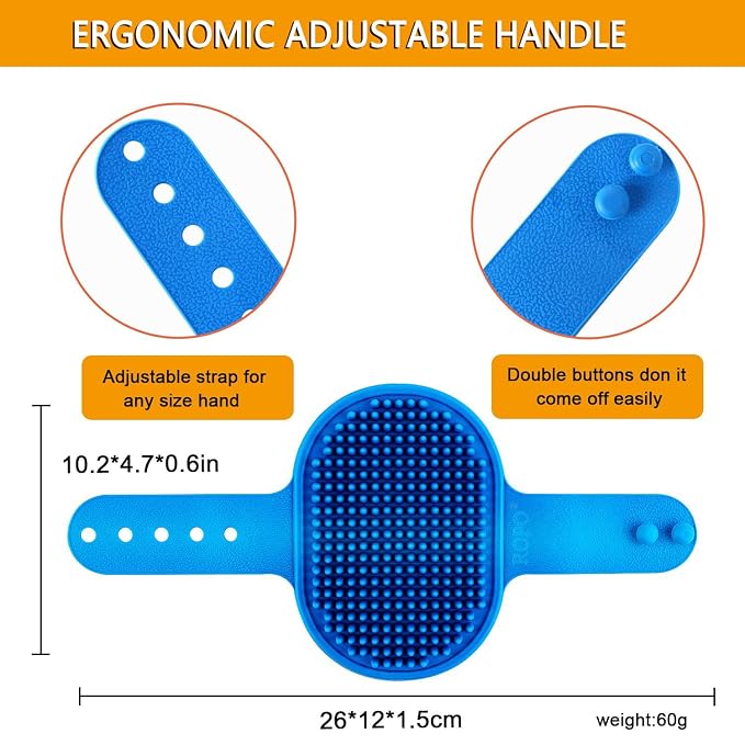 ROPO Dog Bath Brush, Dog Shampoo Brush Soothing Massage Rubber Comb - Image 3