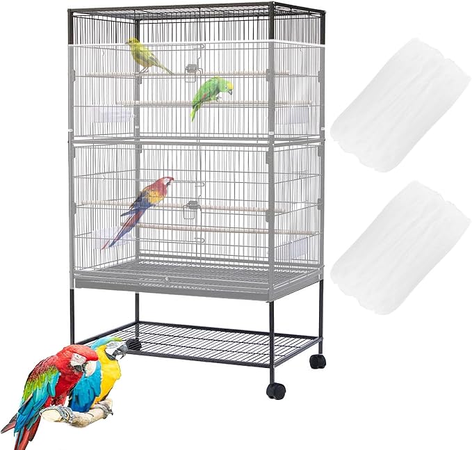 Bird Cage Seed Catcher, Large Birdcage Net Cover, Bird Cage Accessories by SYOOY