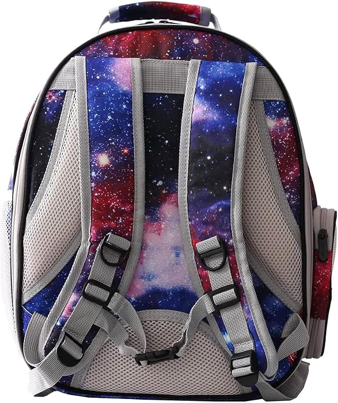 Galaxy Blue Cat Bubble Backpack, Back Extension Space Capsule Astronaut Clear - Image 3