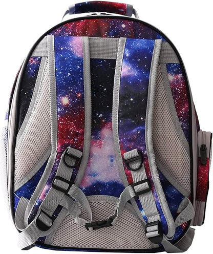 Galaxy Blue Cat Bubble Backpack, Back Extension Space Capsule Astronaut Clear - Image 3
