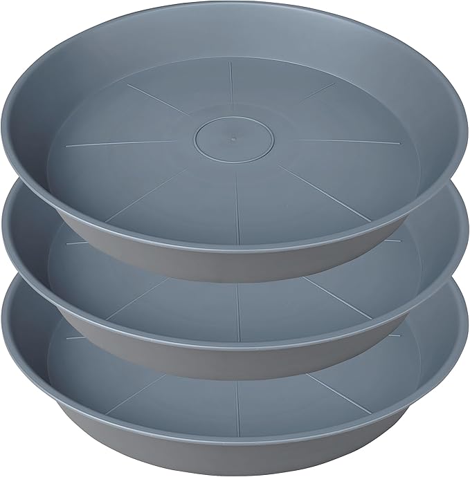 3 Pack of 25 26 inch Plant Saucer, 4.2" Depth, Large Deep Plastic Flower by Bleuhome