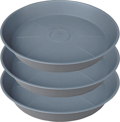3 Pack of 25 26 inch Plant Saucer, 4.2" Depth, Large Deep Plastic Flower by Bleuhome