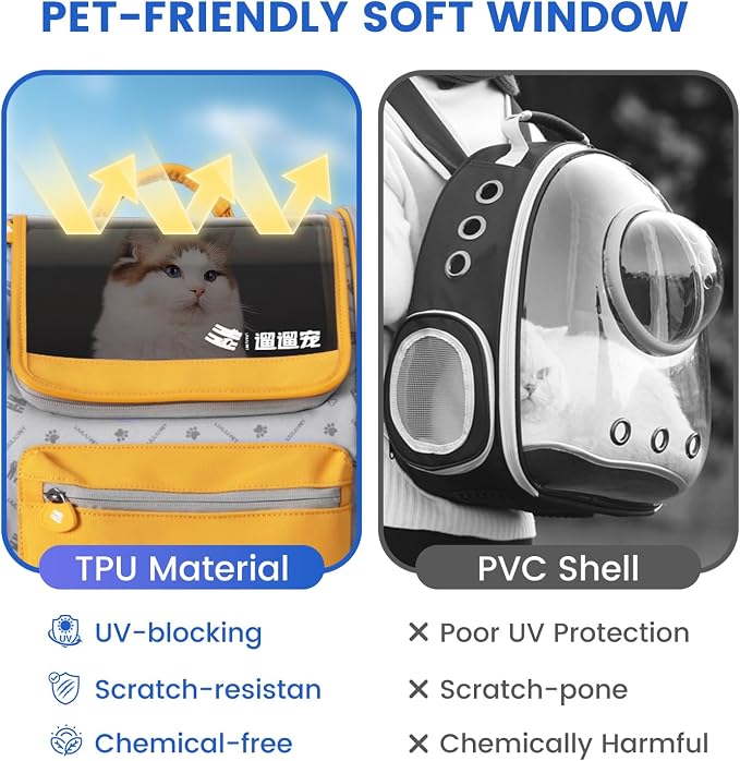 Cat and Dog Backpack Carrier, Foldable Breathable Pet Carrier Backpack - Image 5