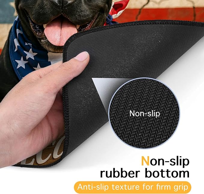 Patriotic 4th of July Flag Dog Pet Food Mat Independence Day Spill-Proof Pet - Image 7