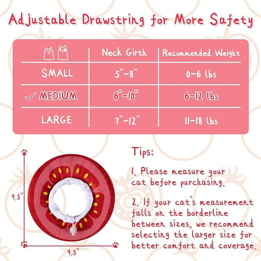 ANWA Adjustable Cat Cone Collar Soft, Cute Cat Donut Collar After Surgery - Image 2