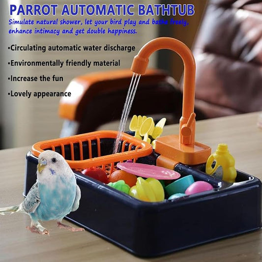 kathson Parrot Bathtub, Automatic Bird Shower Box, Bird Bathing Tub Pool Toy - Image 2