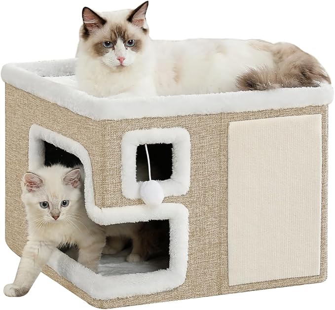Cat Houses for Indoor Cats, Covered Cat Cave Bed by Unknown