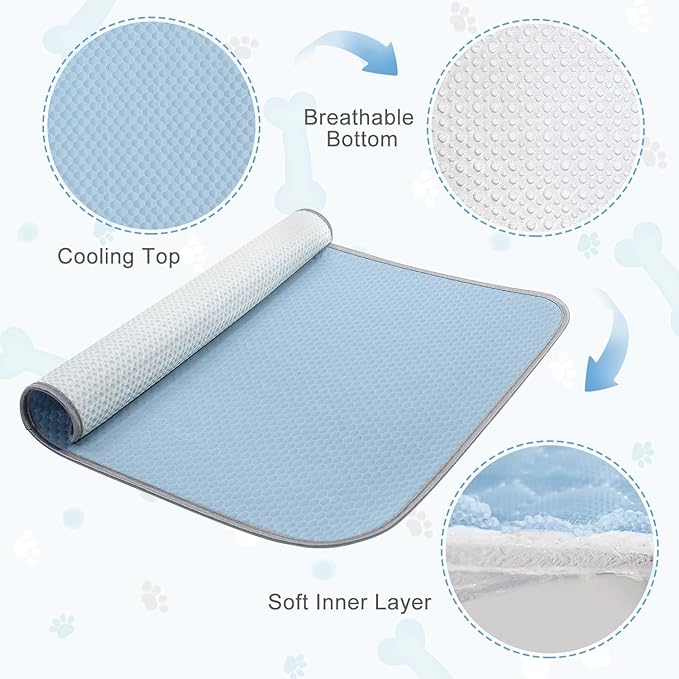 Summer Dog Cooling Mat Washable Ice Silk Self Cool Pad - Image 5