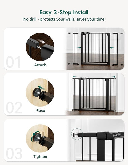 Babelio Baby Gate for Doorways and Stairs, PressGuard P7 Auto Close Dog Gate - Image 4