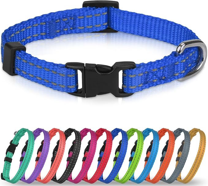 Joytale Small Dog Collar, Reflective and Adjustable Nylon Collar by Joytale