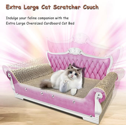 Luxury Cardboard Cat Scratcher Sofa Bed, Couch Shaped Scratching Board - Image 7