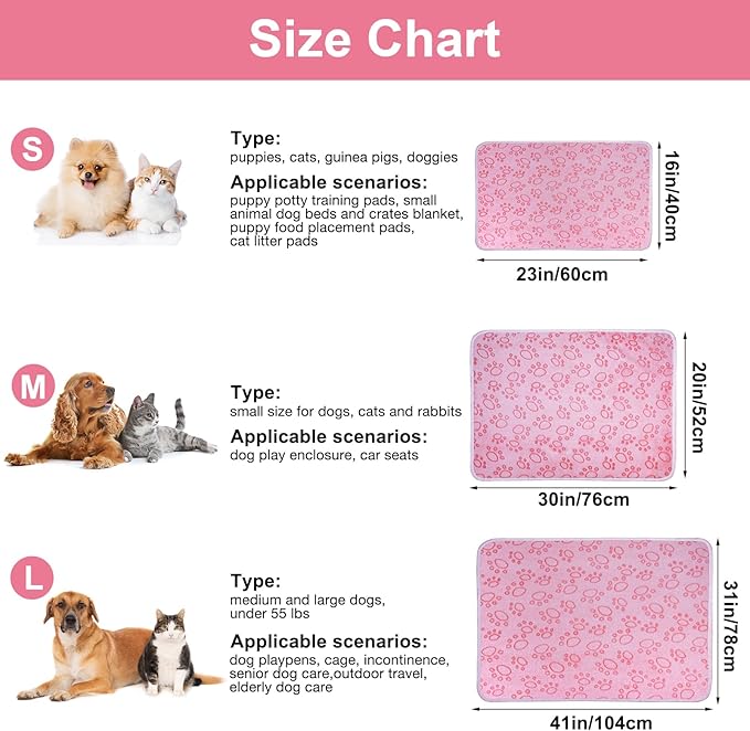 Dono 1 Pack 3 Dog Blankets, Soft Fluffy Fleece Pet Blanket Warm Sleep Mat Paw - Image 3