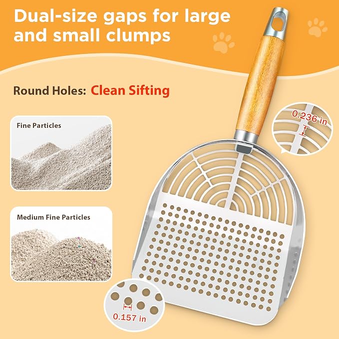 Stainless Steel Litter Scoop, Kitty Litter Scooper, Metal Cat Litter Scoop - Image 4