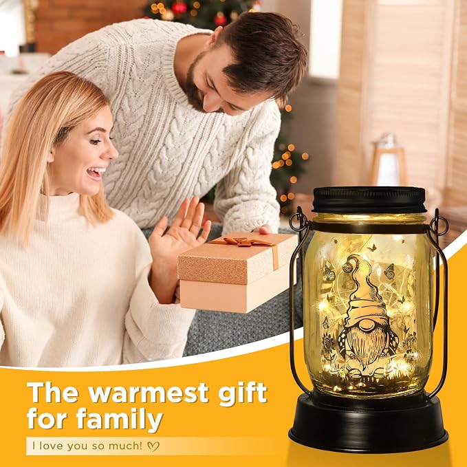 kyoryuger Gnome Gifts for Women/Men Gnome Lovers Solar Lantern Mom Birthday - Image 6