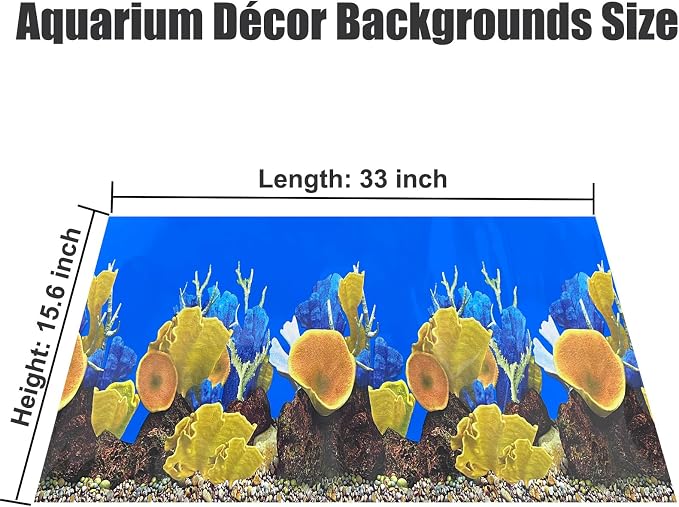Aquarium Background Seabed Coral Rock Water Plants Fish Tank Backdrop 10 20 - Image 5
