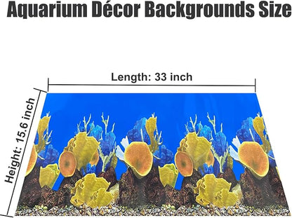 Aquarium Background Seabed Coral Rock Water Plants Fish Tank Backdrop 10 20 - Image 5