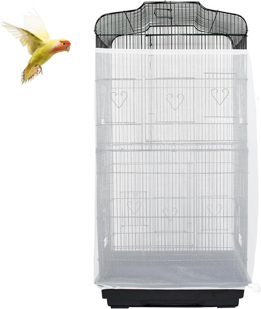 ASOCEA Large Bird Cage Seed Cather, Bird Cage Cover Adjustable Soft Airy Skirt by ASOCEA