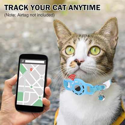 Airtag Cat Collar Breakaway, Stretchy Cat Tracker Collar - Image 2