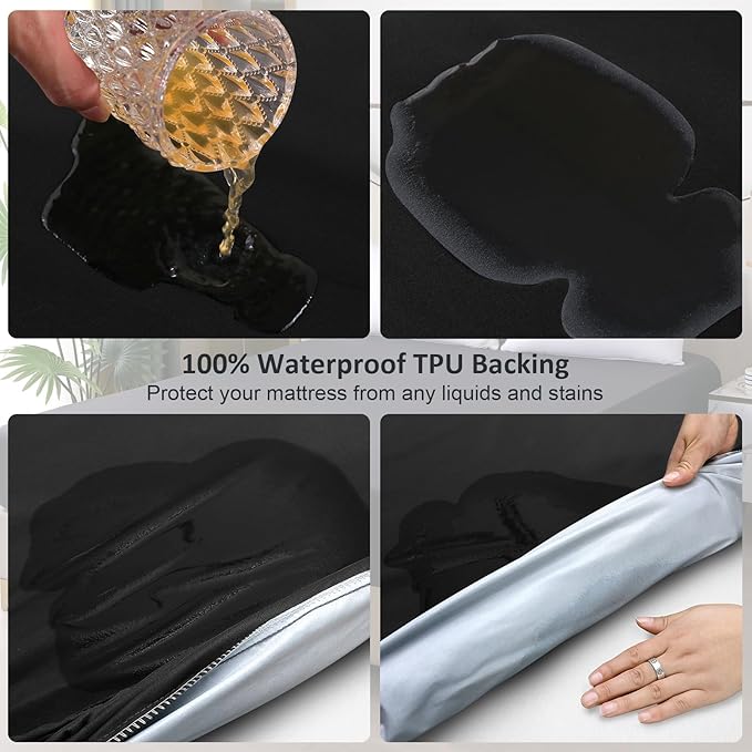 Waterproof Mattress Protector Full, Fitted Sheet Style Breathable Mattress Cover - Image 3