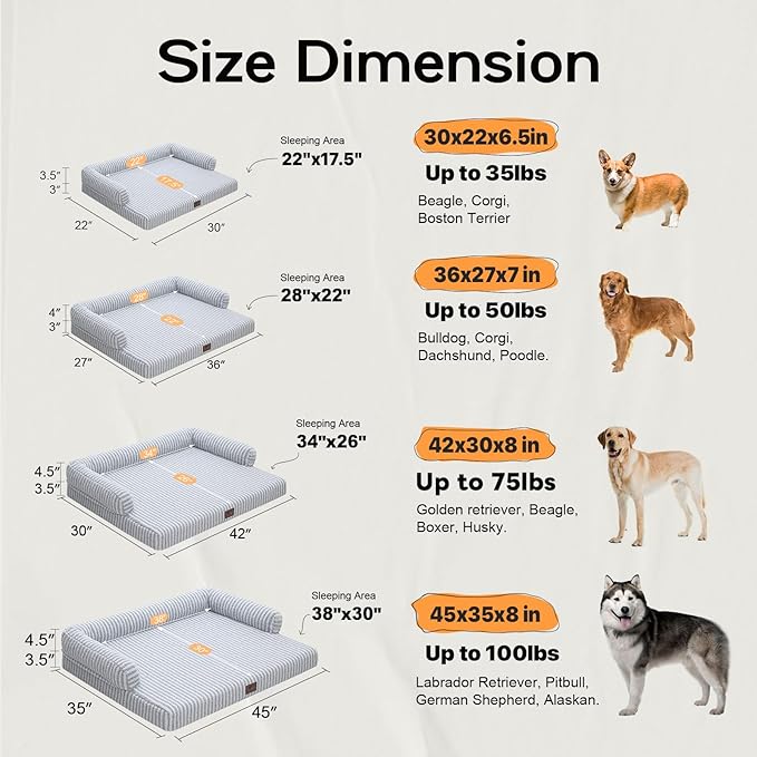 Orthopedic Waterproof Dog Bed for Extra Large Dog Sofa Comfy Pet Bed - Image 3