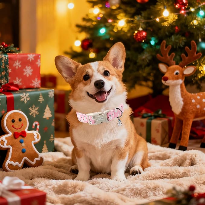 Unique Style Paws Christmas Dog Collar, Soft Cotton Puppy Collars - Image 5