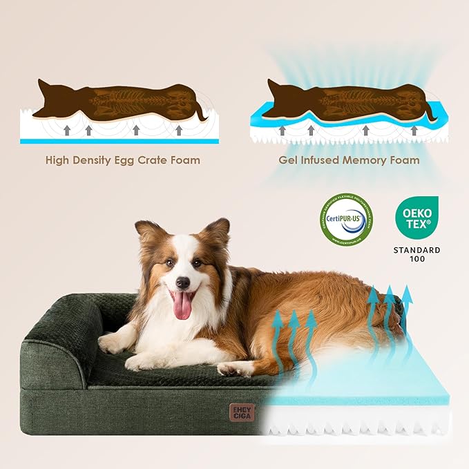 EHEYCIGA Memory Foam Dog Bed Large Size Dogs, Orthopedic Dog Bed Large - Image 4