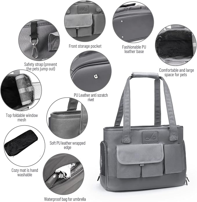 Dog Carrier, Cat Carrier, Pet Carrier, Foldable Waterproof Premium Oxford Cloth - Image 3