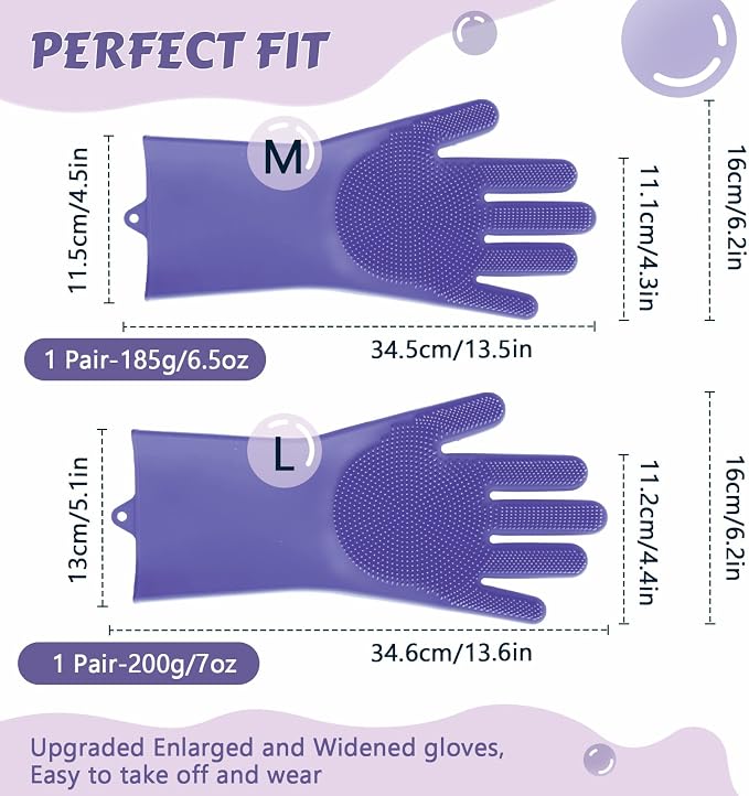 Pecute Pet Grooming Gloves, Heat Resistant, Silicone Bathing and Massaging - Image 6