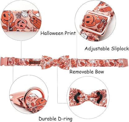 Halloween Dog Collar, Pet Collar Bow Pumpkin Pet Collar Girl Boy Holiday Pet - Image 2