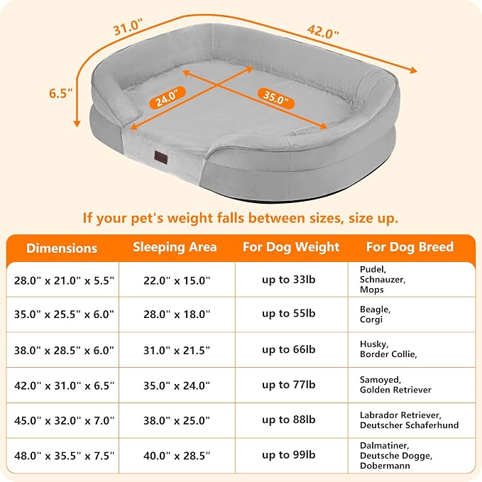Dwanton Orthopedic Dog Bed for Large Dogs - Image 4