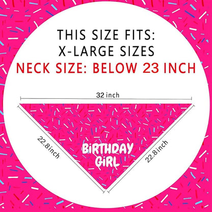 Birthday Girl Dog Bandanas 1 Pack, Pet Scarves HBD Bandanas - Image 2