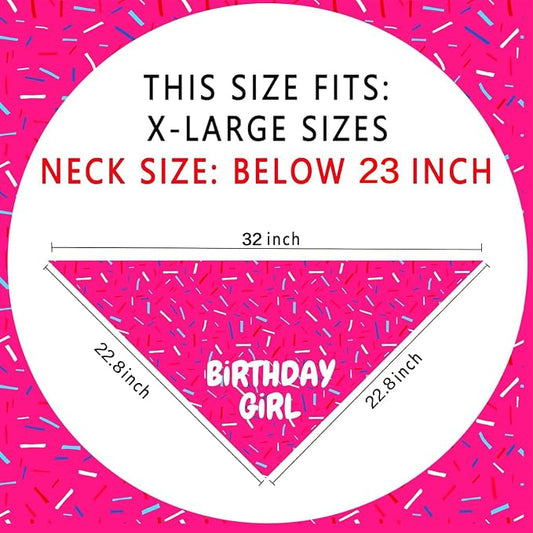 Birthday Girl Dog Bandanas 1 Pack, Pet Scarves HBD Bandanas - Image 2