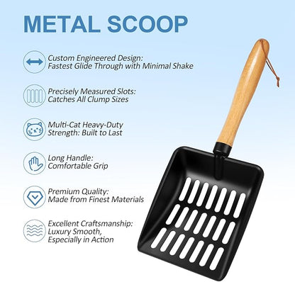 Cat Litter Scoop, Metal Litter Scoop, Heavy Duty Metal Cat Scooper - Image 3