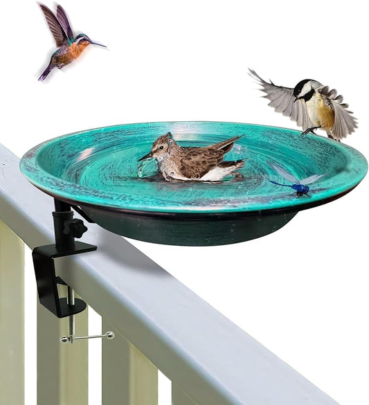 Deck Mounted Bird Bath for Outside, Detachable Birdbath Bowl by TIANCENTRALH