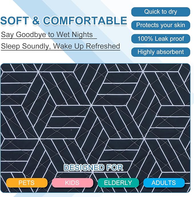 OUTCREATOR® Washable Bed Pads 34" x 56", Incontinence Mattress Protector - Image 5
