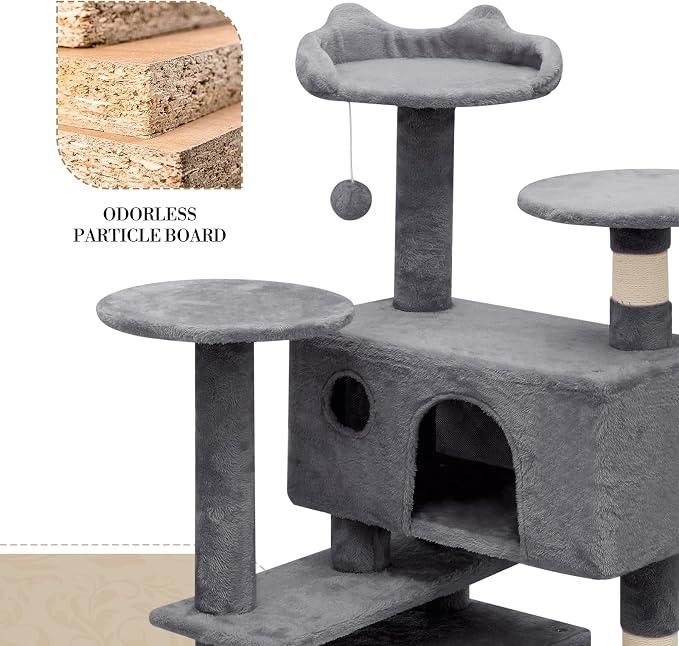 Athena Collection Cat Tree, 62 Inch Cat Tree Tower - Image 4