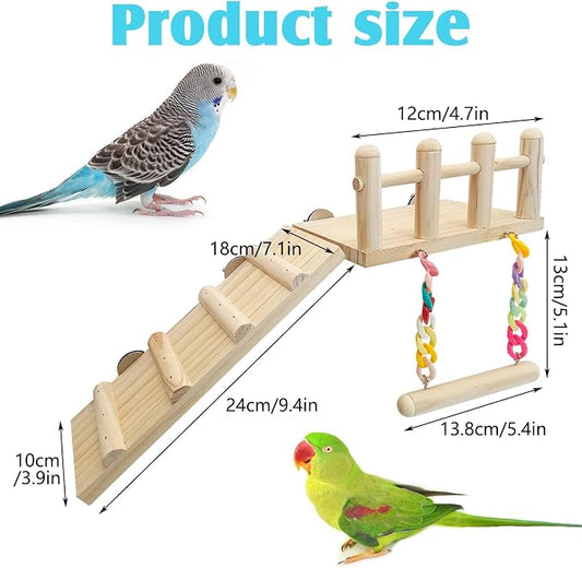 Hamiledyi 17Pcs Parrot Swing Toys Perches Platform - Image 2
