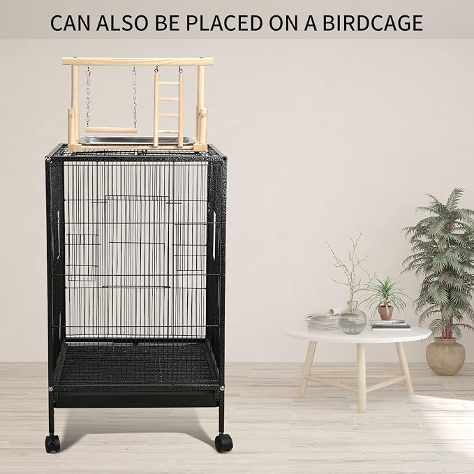 Natural Wood Bird Playground Parrot Perch Playstand Play Gym Stand Playpen - Image 4