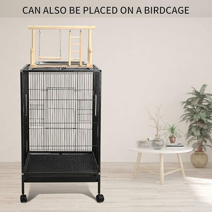 Natural Wood Bird Playground Parrot Perch Playstand Play Gym Stand Playpen - Image 4