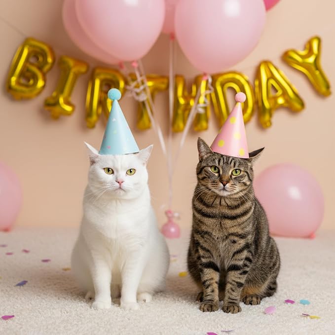 6 Pcs Birthday Hats for Dog/Cat, Mini Party Hats for Stuffed Animals, - Image 7