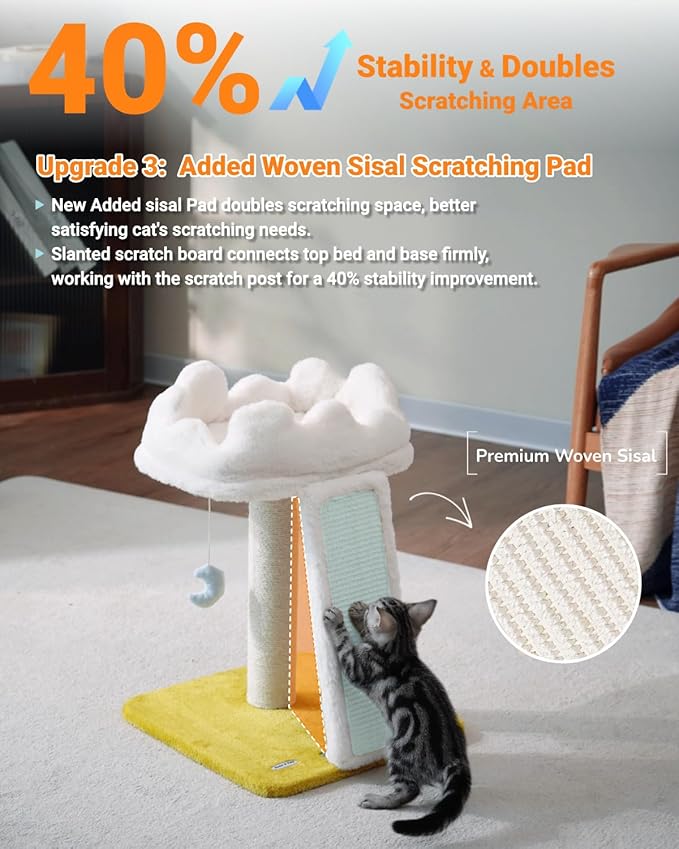 Happi N Pets New Cloud Cat Tree Tower, Cat Scratching Post - Image 5