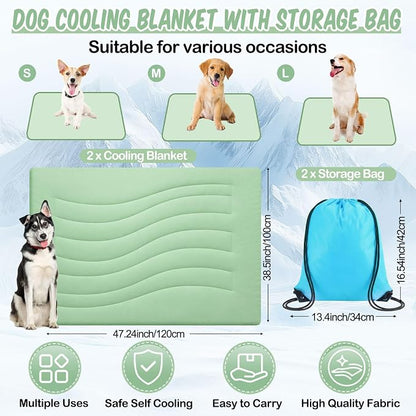 2 Pack Cooling Dog Blankets - Image 2