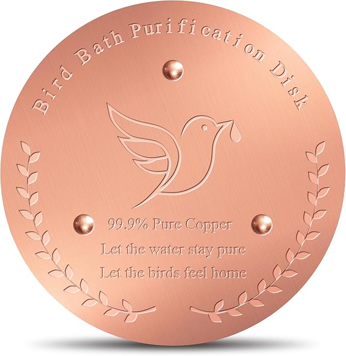 Bird Bath Copper Disk, Sturdy 1mm 99.9% Pure Copper Disk, Triple-Point Support by sonsil