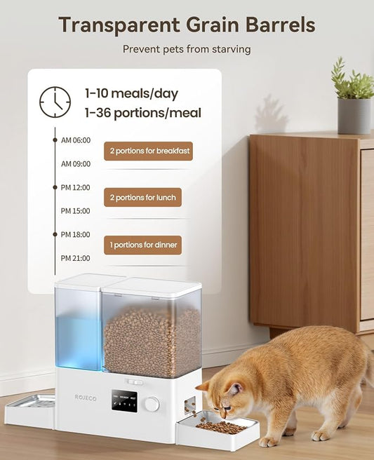 Rojeco 36Cups/8.5L WiFi Automatic Cat Feeder and Gravity Water Dispenser - Image 2