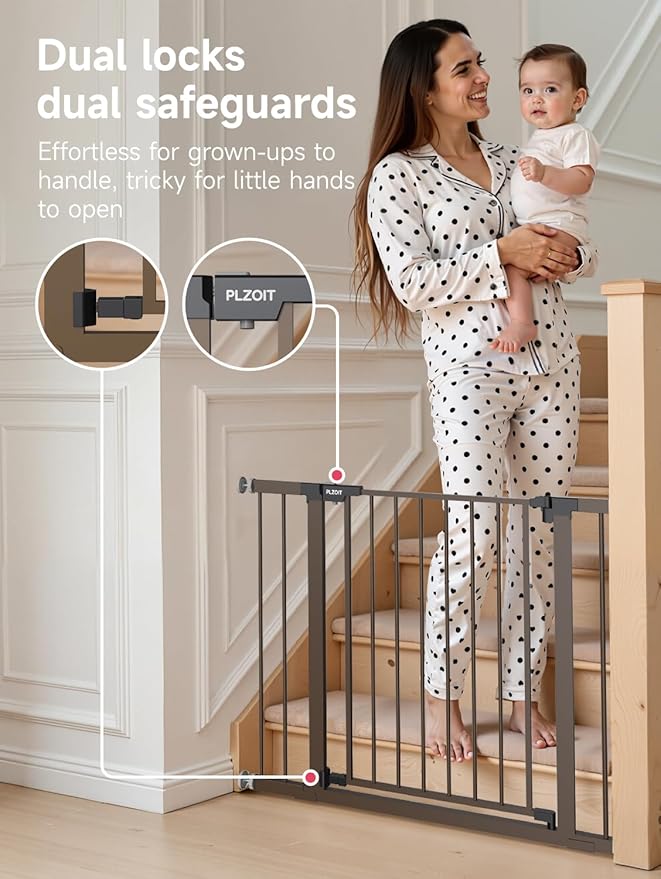 29.5-40.5" Baby Gate for Stairs, Dog Gate for Doorways, Walk Thru Auto Close - Image 2