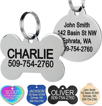 GoTags Stainless Steel Pet ID Tags, Personalized Dog Tags and Cat Tags by GoTags