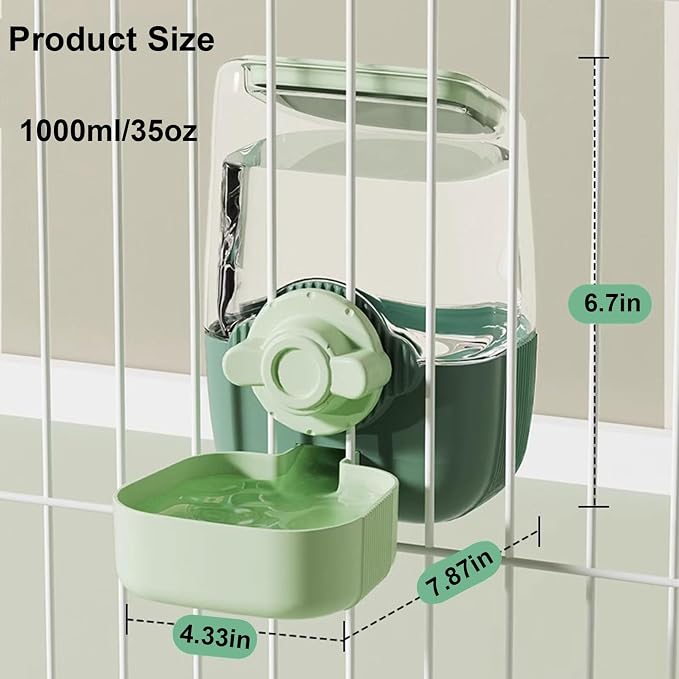 35oz Rabbit Water Bottle, Pet Hanging Automatic Water Dispenser - Image 4