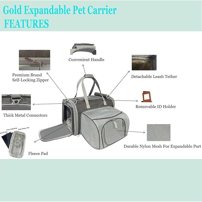 Mr. Peanut's Gold Series Big Apple XL Expandable Pet Carrier V3.0 - Image 5