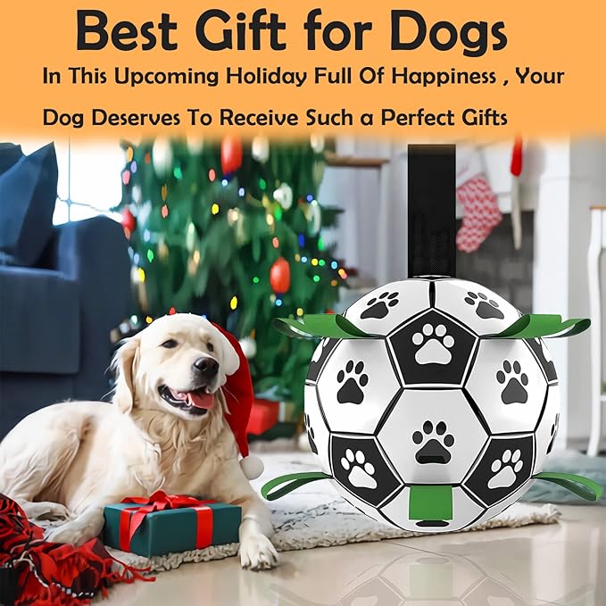 Dog Toys Soccer Ball with Straps, Interactive Toys - Image 7