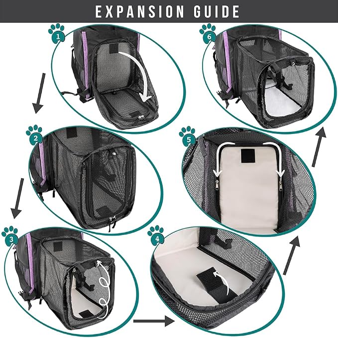 PetAmi Dog Cat Backpack Carrier, Expandable Pet Carrier Backpack - Image 3